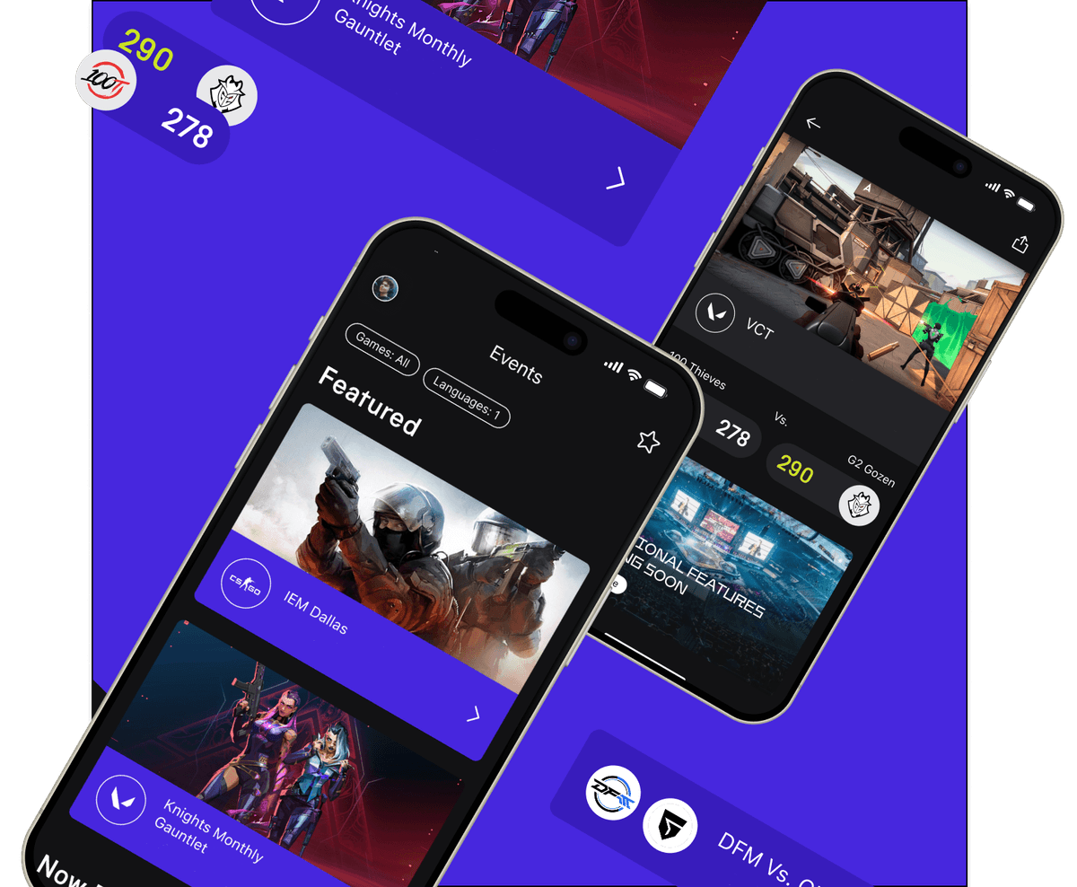 Mobile app screens